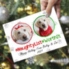 Personalized Pet Naughty List Worth It Christmas Card, Naughty Dog Cat Happy Holiday Postcard H2